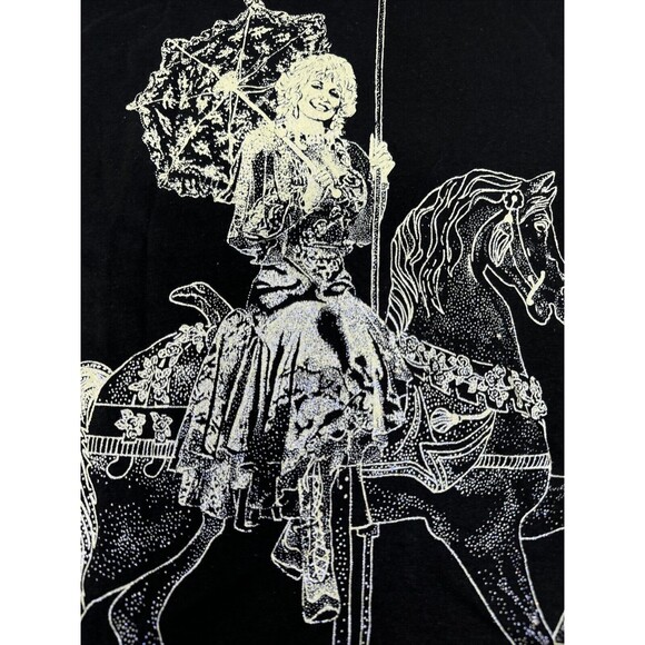 VTG DOLLY PARTON T-SHIRT MADE IN USA DIAMOND DUST VINTAGE MEDIUM Damage Read - Picture 6 of 16